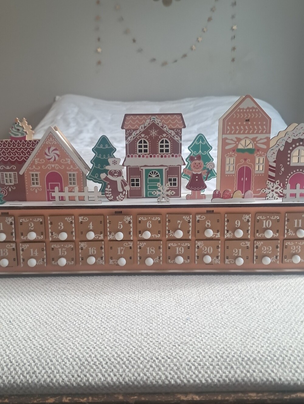 Handcrafted Gingerbread Village Wooden Advent Calendar